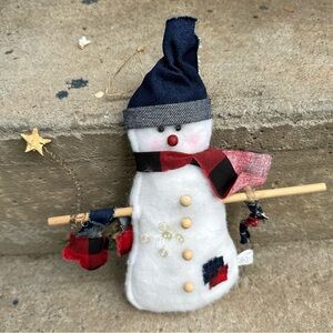 Snowman Christmas Hanging Decor Rustic Farmhouse Country Core Cozy‎ Christmas